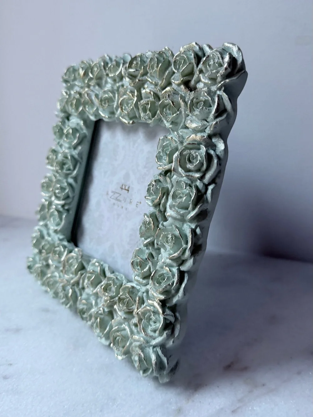 Mint Rose Frame - Decorative 4x4 Photo Frame